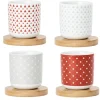 Vaisselle Et Accessoires De Table<Gifi 4 gobelets avec sous tasses en bois rouge et blanc