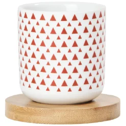 Vaisselle Et Accessoires De Table<Gifi 4 gobelets avec sous tasses en bois rouge et blanc