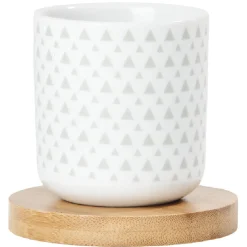 Vaisselle Et Accessoires De Table<Gifi 4 gobelets avec sous tasses en bois rouge et blanc