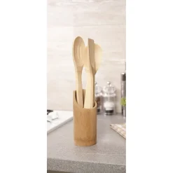 Préparation Culinaire<Gifi 3 ustensiles de cuisine et support bois