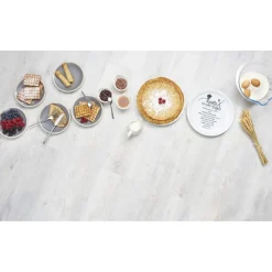 Gifi Assiette à crêpes porcelaine décor recette noir blanc| Vaisselle Et Accessoires De Table