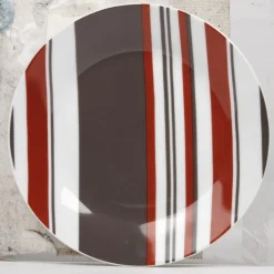 Gifi Assiette à dessert avec rayures| Vaisselle Et Accessoires De Table