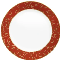 Vaisselle Et Accessoires De Table<Gifi Assiette à dessert blanche rouge motifs dorés