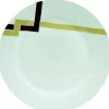 Gifi Assiette à dessert blanche décor lignes| Vaisselle Et Accessoires De Table