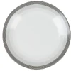 Gifi Assiette à dessert blanche et grise Sérénité Rayures| Vaisselle Et Accessoires De Table