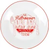 Gifi Assiette à dessert blanche et rouge| Vaisselle Et Accessoires De Table