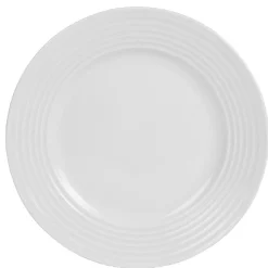 Gifi Assiette à dessert blanche bordure à rainures| Vaisselle Et Accessoires De Table