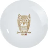 Gifi Assiette à dessert blanche hibou mandala doré| Vaisselle Et Accessoires De Table