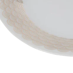 Gifi Assiette à dessert blanche bordure dorée vague seigaiha| Vaisselle Et Accessoires De Table