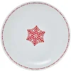 Gifi Assiette à dessert blanche décor flocon rouge| Vaisselle Et Accessoires De Table
