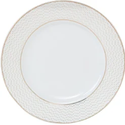 Gifi Assiette à dessert blanche motifs dorés| Vaisselle Et Accessoires De Table