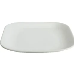 Gifi Assiette à dessert carré en grès blanche| Vaisselle Et Accessoires De Table