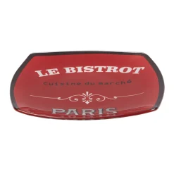 Gifi Assiette à dessert carrée bords arrondis rouge Le bistrot| Vaisselle Et Accessoires De Table