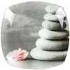 Gifi Assiette à dessert carrée design galets gris zen| Vaisselle Et Accessoires De Table