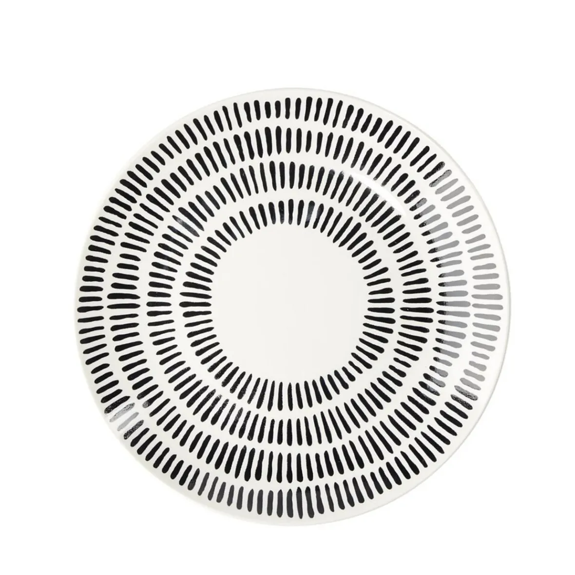 Vaisselle Et Accessoires De Table<Gifi Assiette à dessert Dakar en porcelaine blanc et noir Ø19cm