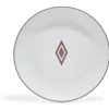 Gifi Assiette à dessert décor gris avec liseré rouge| Vaisselle Et Accessoires De Table