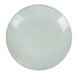 Gifi Assiette à dessert design goutte beige liseré bleu clair| Vaisselle Et Accessoires De Table