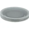 Gifi Assiette à dessert Dotty gris et blanc bord à pois x4| Vaisselle Et Accessoires De Table
