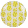 Gifi Assiette à dessert en faïence motif ananas blanc et jaune| Vaisselle Et Accessoires De Table