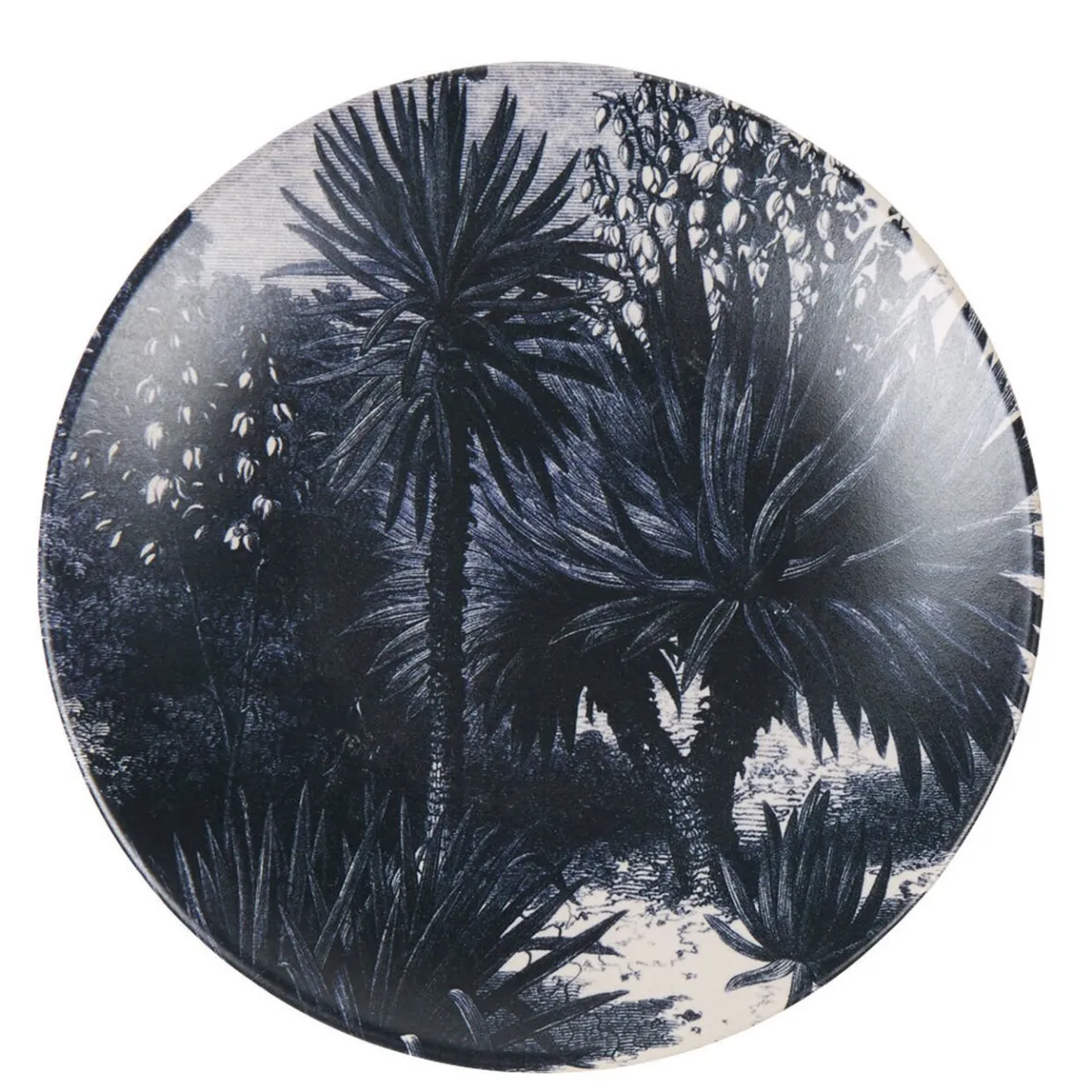 Vaisselle Et Accessoires De Table<Gifi Assiette à dessert en faïence imprimé palmiers noir gris