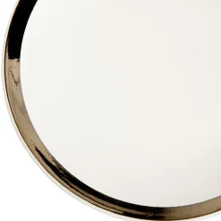 Gifi Assiette à dessert en faïence avec liseré doré| Vaisselle Et Accessoires De Table