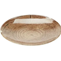 Gifi Assiette à dessert en faïence imitation bois Ø20 cm| Vaisselle Et Accessoires De Table