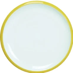 Gifi Assiette à dessert en faience contour bicolore| Vaisselle Et Accessoires De Table