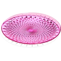 Gifi Assiette à dessert en plastique rose effet martelé| Vaisselle Et Accessoires De Table
