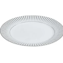 Gifi Assiette à dessert en porcelaine motif argenté| Vaisselle Et Accessoires De Table