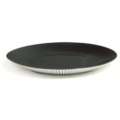 Gifi Assiette à dessert en porcelaine décor rayures soleil| Vaisselle Et Accessoires De Table
