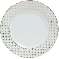 Gifi Assiette à dessert en porcelaine motif doré| Vaisselle Et Accessoires De Table