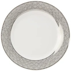 Gifi Assiette à dessert en porcelaine motif argenté| Vaisselle Et Accessoires De Table