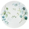 Gifi Assiette à dessert en porcelaine blanc et vert| Vaisselle Et Accessoires De Table