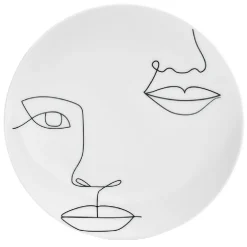 Gifi Assiette à dessert en porcelaine blanche| Vaisselle Et Accessoires De Table