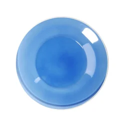 Vaisselle Et Accessoires De Table<Gifi Assiette à dessert en verre bleu bord blanc Ø20cm