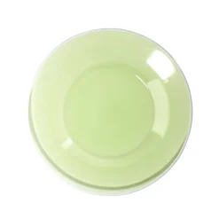 Vaisselle Et Accessoires De Table<Gifi Assiette à dessert en verre vert bord blanc Ø20cm