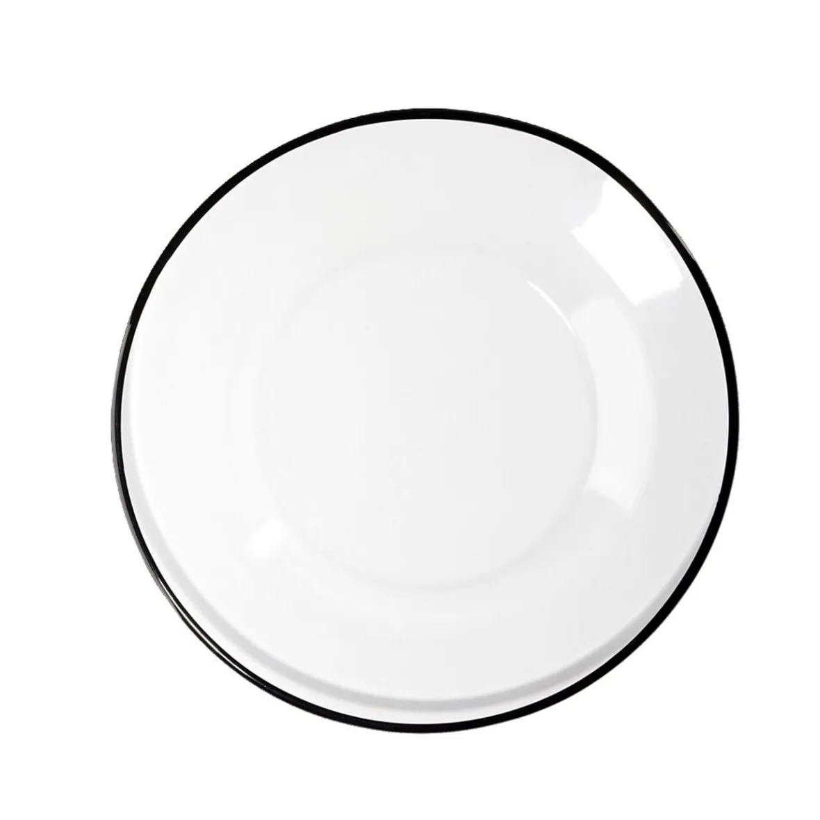 Vaisselle Et Accessoires De Table<Gifi Assiette à dessert en verre transparent bord noir Ø20cm