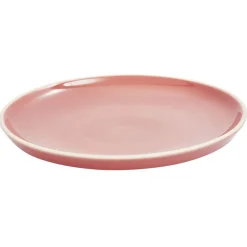 Gifi Assiette à dessert faïence Terracotta avec liseré crème| Vaisselle Et Accessoires De Table