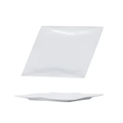 Gifi Assiette à dessert losange blanche| Vaisselle Et Accessoires De Table