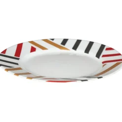 Gifi Assiette à dessert Luminarc blanc rayures contemporaines Balnea| Vaisselle Et Accessoires De Table