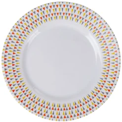 Gifi Assiette à dessert Luminarc ronde triangles rose gris jaune| Vaisselle Et Accessoires De Table