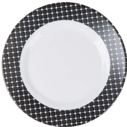 Gifi Assiette à dessert Luminarc rebord noir à pois blancs Tiago| Vaisselle Et Accessoires De Table
