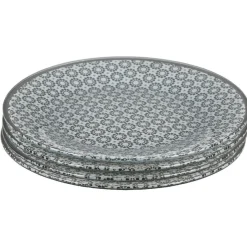 Vaisselle Et Accessoires De Table<Gifi Assiette à dessert Micro blanc et noir fleurs à pois x4