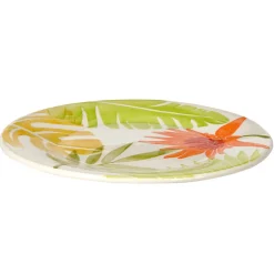 Gifi Assiette à dessert motif feuilles tropicales| Vaisselle Et Accessoires De Table