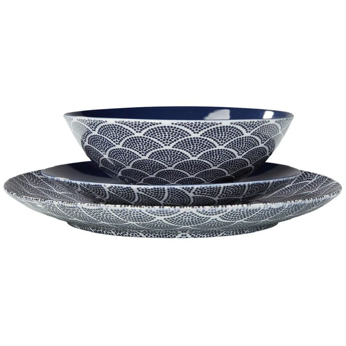 Vaisselle Et Accessoires De Table<Gifi Assiette à dessert motif vague japonaise bleue et blanche