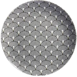 Gifi Assiette à dessert motif vague japonaise gris| Vaisselle Et Accessoires De Table