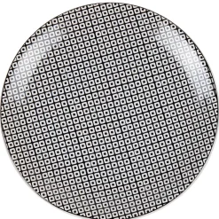 Gifi Assiette à dessert noire et blanche| Vaisselle Et Accessoires De Table