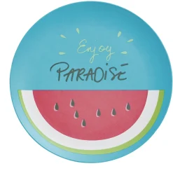 Gifi Assiette à dessert pastèque Enjoy Paradise en plastique| Vaisselle Et Accessoires De Table