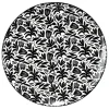 Gifi Assiette à dessert porcelaine motif feuillage noir blanc Ø19xH2cm| Vaisselle Et Accessoires De Table