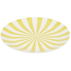 Gifi Assiette à dessert porcelaine rayure bicolore Ø16cm| Vaisselle Et Accessoires De Table